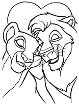 coloriage simba et nala